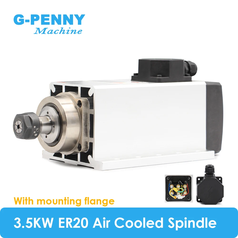 

g-penny 3.5kw ER20 Air Cooled Spindle Motor 4 pcs bearings 0.01mm accuracy 220v/380v wood working spindle air cooling