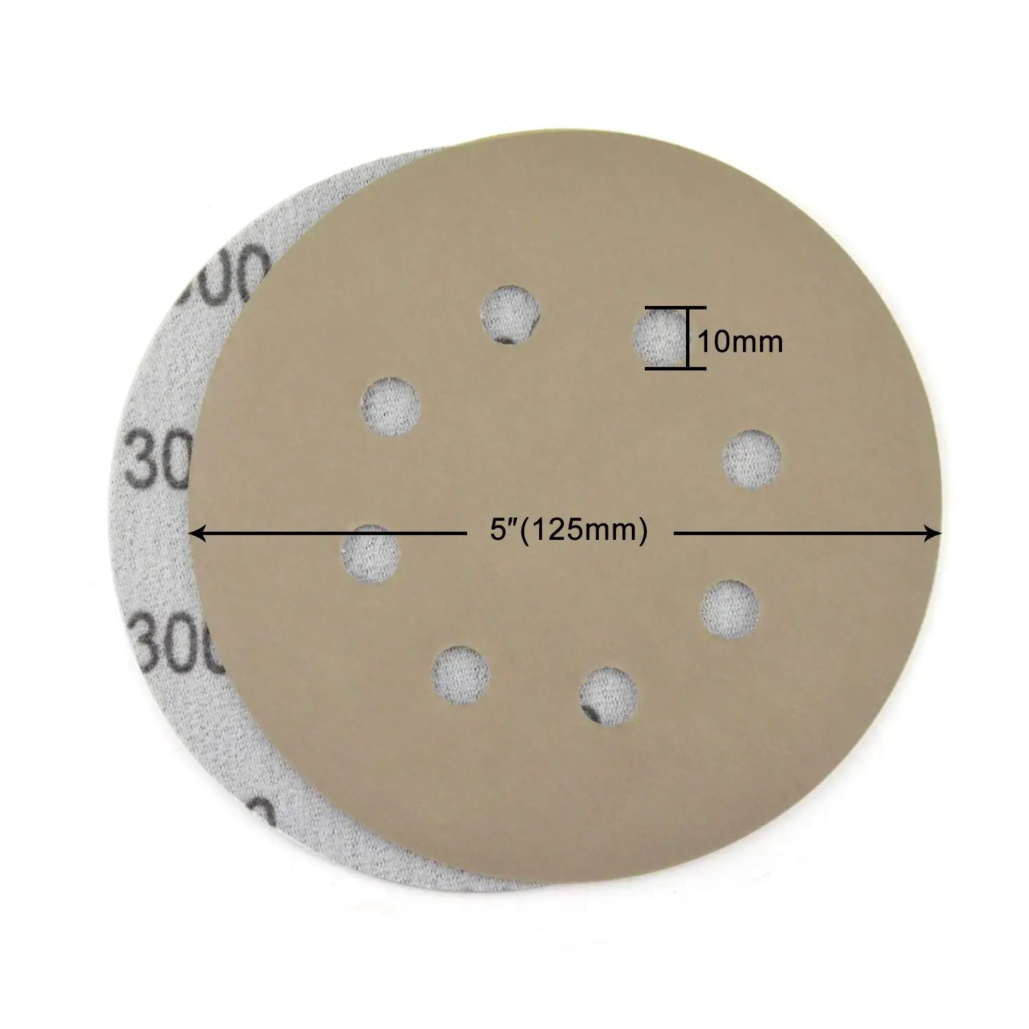 120PCS 5 Inch Sanding Discs Hook & Loop 8 Holes Wet Dry 320~3000 Grit Orbital Sandpaper with 2pcs Interface Pads