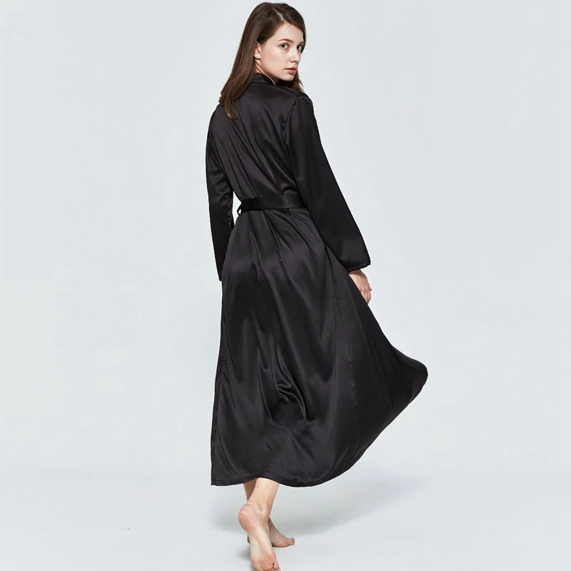 Bathrobe Women Extra Long Sleepwear Robes Silky Robe Charming Night Robe Lengthened Casual Sleepwear Robes Homewear Kimono Robe