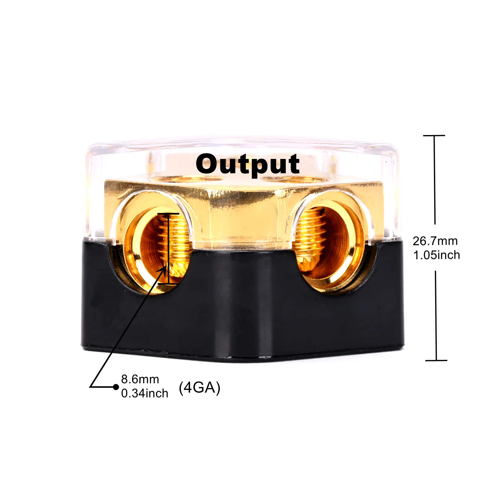 Amp Copper Power Distribution Block  2 Gauge In 4 Gauge Out  For Car Audio Splitter Ground Distribution Connecting Block
