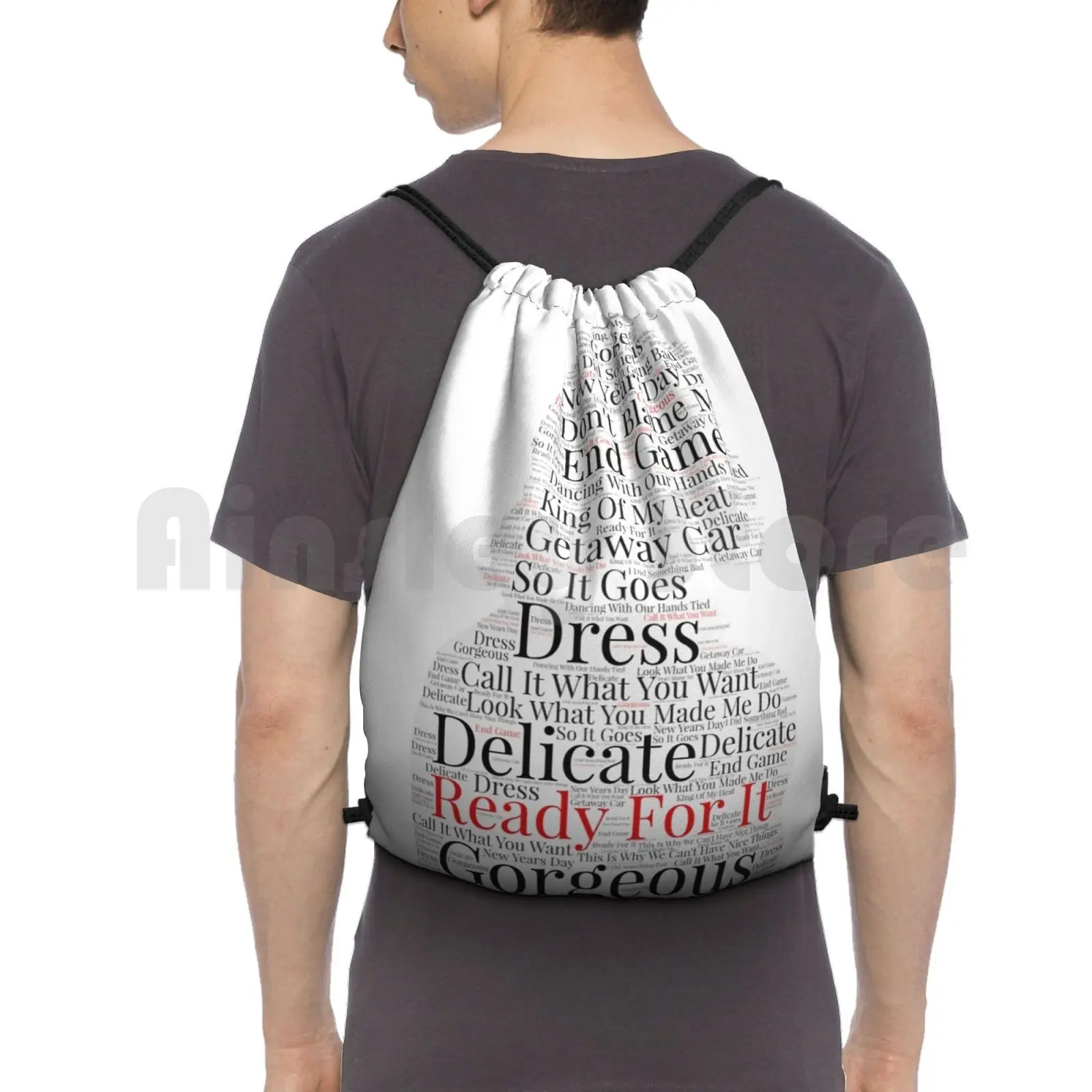 Backpack Drawstring Bags Gym Bag Waterproof Rep Ts Swiftie Reputation Speak Now Fearless Red Shawn Mendes Pop Reputation