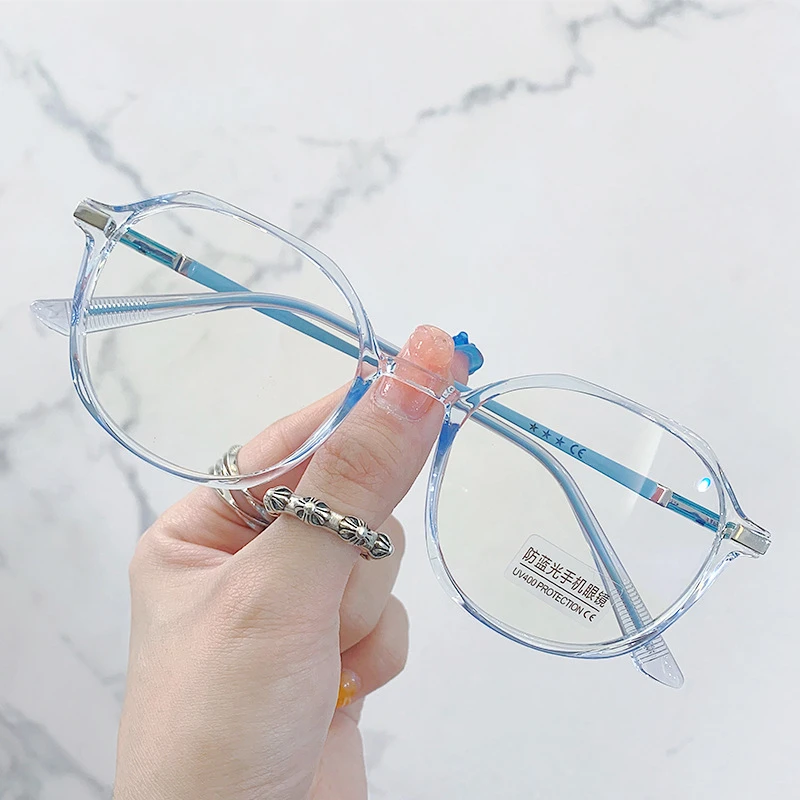 LONSY Fashion Classic Transparent Round Anti Blue Glasses Clear Lens Myopia Eyeglasses Optical Spectacle Frames Computer Eyewear