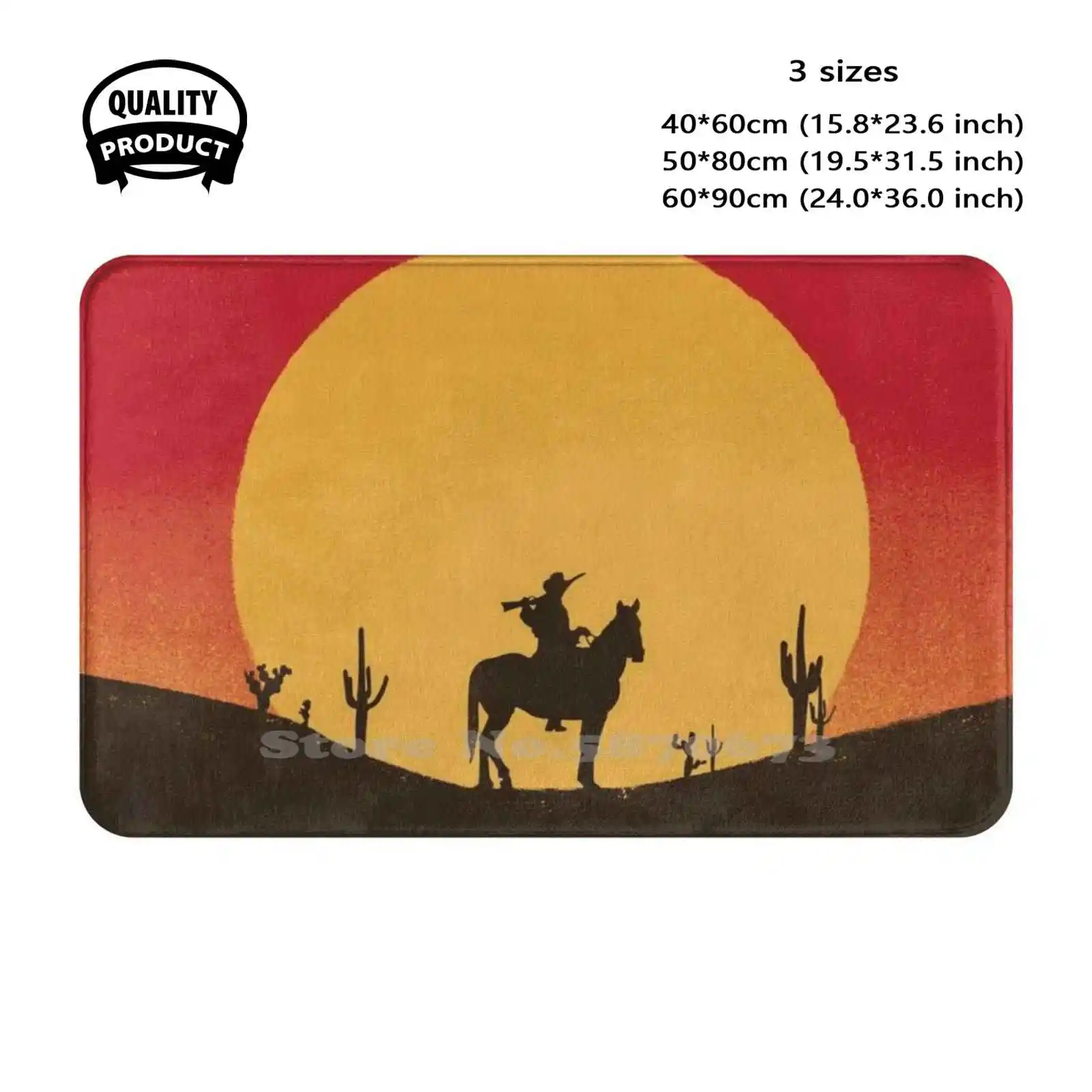 Sunset Soft Cushion Home Carpet Door Mat Car Rug Redemption 2 Rdr2 Arthur Morgan Cowboy Gaming Ps4 Western Gamer Pc Videogame