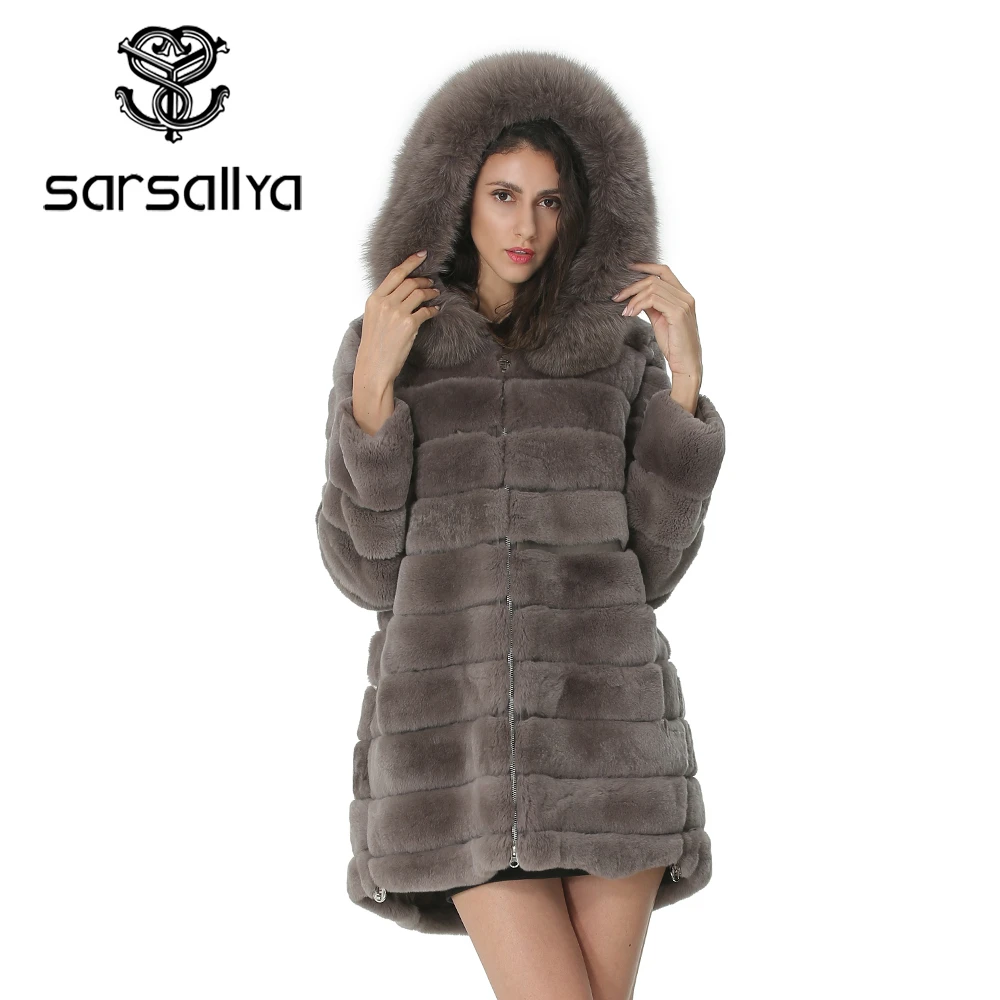 Real Fur Coats Women Rex Rabbit Fur Jackets Ladies Rabbit Fur Coat With Hood Female Winter Warm Women's Clothing Vintage Zipper