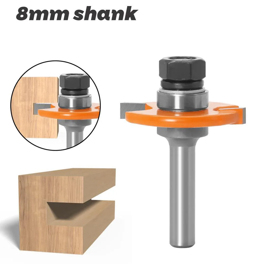 1PC 8MM Shank Milling Cutter Wood Carving T Type Biscuit Joint Slot Cutter Jointing Slotting Router Bit 5mm Height Cutter Wood