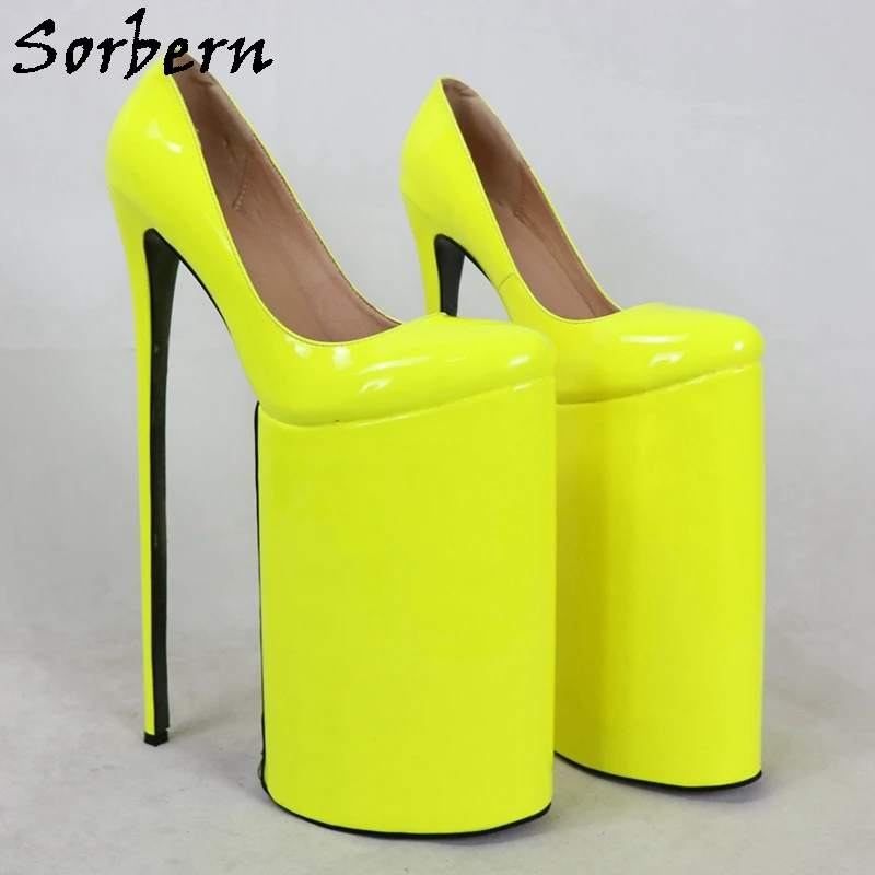 Sorbern 30Cm Extreme High Heel Pump Women Shoes Cross Dresser Stilettos Slip On Pump Unisex Shoe Platform Plus Size 35-47