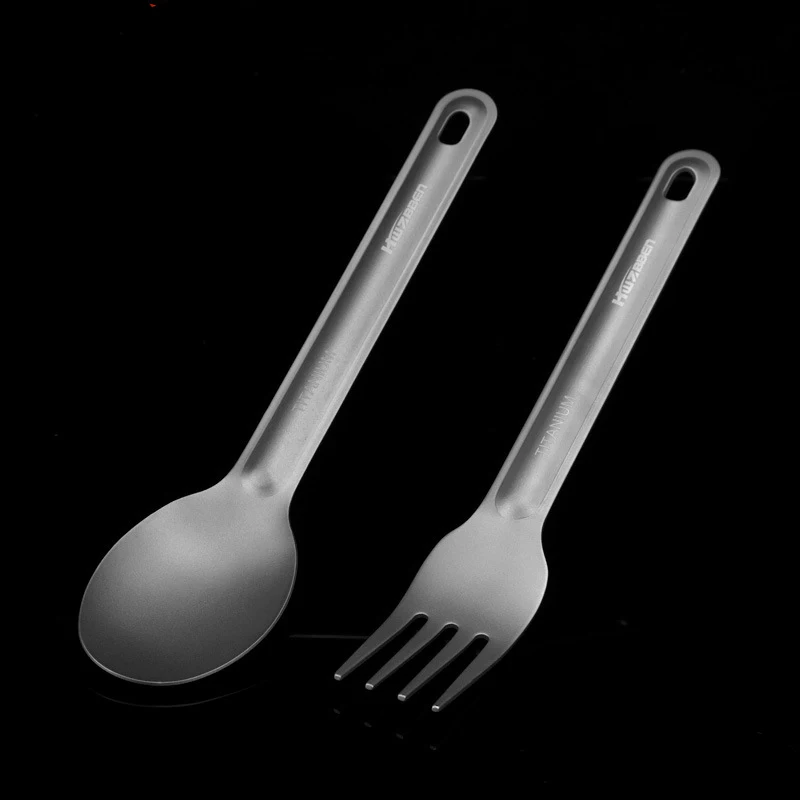 

Titanium Alloy Long Spoon Fork for Outdoor Camping & Picnic