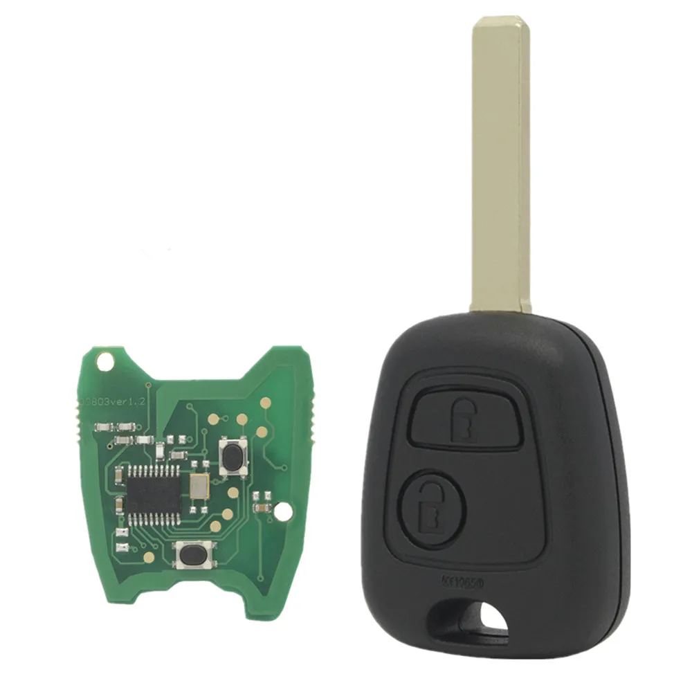 Remote Car Key 2 Buttons 433MHZ Accsesories For Peugeot 307 Citroen C1 C3 VA2 Blade With ID46 Chip 2pcs/Lot