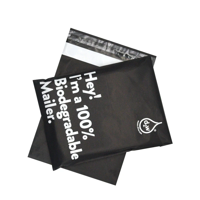 

100Pcs D2W Black Courier Bag Biodegradable Mailer Logistics Degradable Express Bags Waterproof Postal Mailing Envelopes