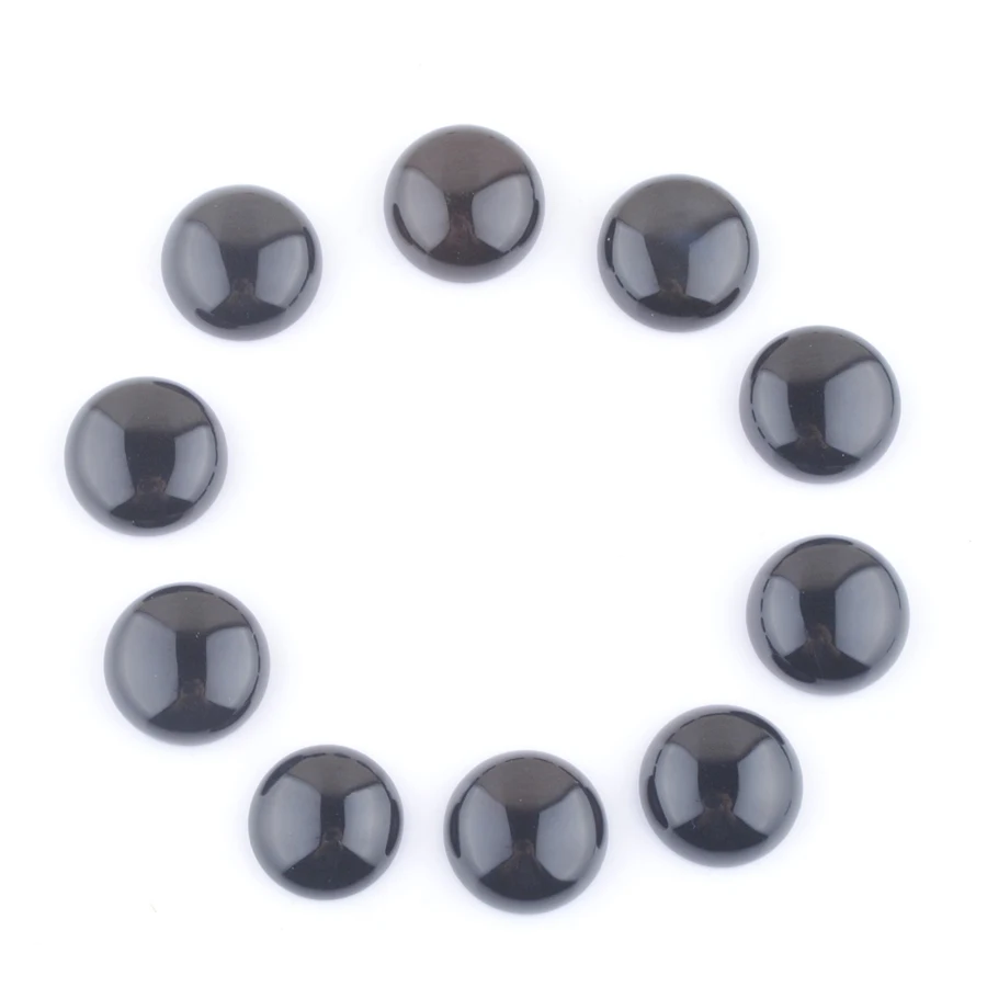 

Бусина-Кабошон из черного агата, 18 мм, круглые бусины-кабошон без отверстий, Исцеляющие каменные бусины для женщин, изготовление ювелирных изделий, фурнитура «сделай сам», 20 шт., TU3421
