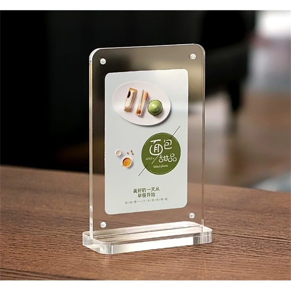 Round Angle Clear Acrylic Magnetic Sign Holder For Poster Picture Paper Menu Advertising Display 1pcs