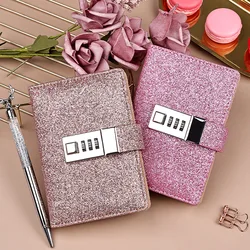 Kawaii Notebook A7 with Lock Notepad Stationery for School Diary Sketchbook Password Agenda Planner Organizer Small Note Book