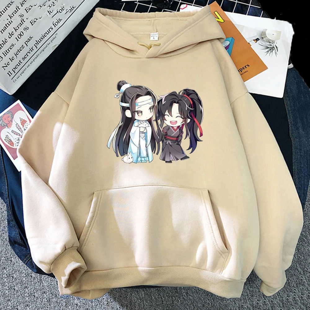 Pink Anime Mo dao zu shi Hoodie Winter Clothe Women Oversize Crewneck Sweatshirt Kawaii Clothing Aesthetic The Untamed Sudaderas