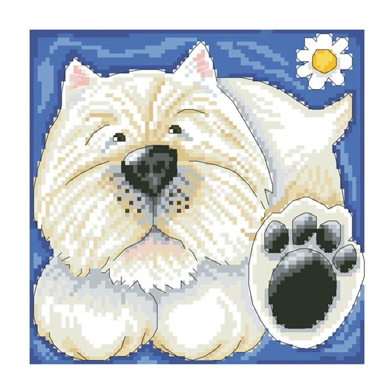 Little doggy cross stitch setsmall pattern package 18ct 14ct 11ct cloth cotton thread embroidery DIY handmade needlework