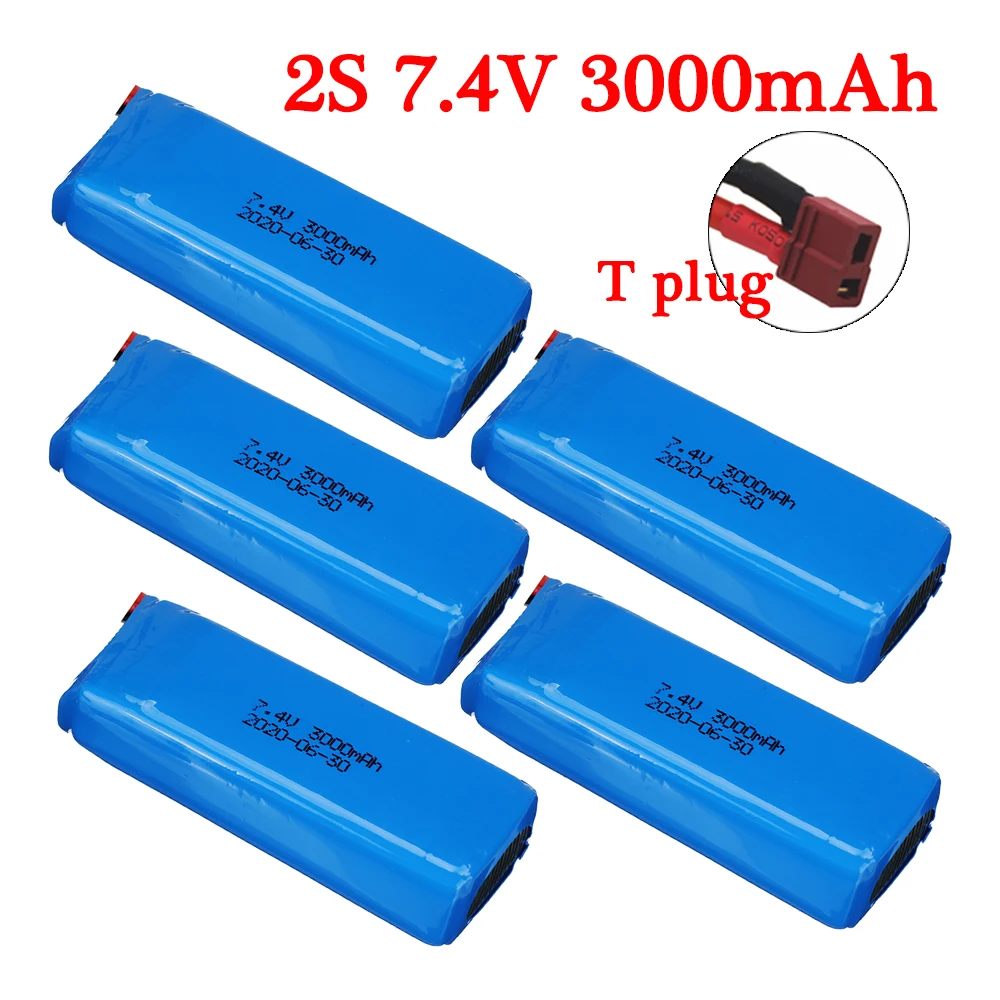 RC Toys Car Battery 7.4V 3000mAh Lipo Battery 2S for Wltoys 144001 124018 124019 rc car R/C trucks Drone spare parts Accessories