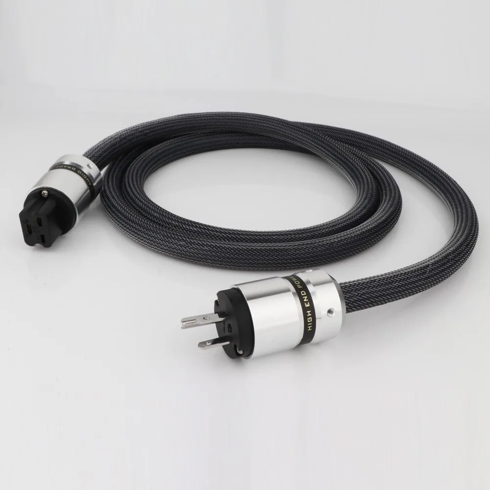 Preffair D503 G3HI-End HIFI C19 Power Cable Power Cord US Rhodium Plated Power Plug 20A C19 IEC Female