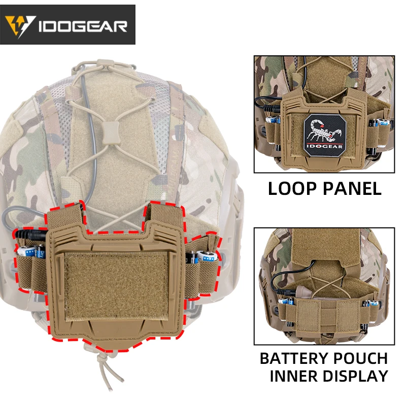 IDOGEAR-cubierta de casco táctico para casco marítimo, NVG con bolsa de batería, accesorios de caza, 3812