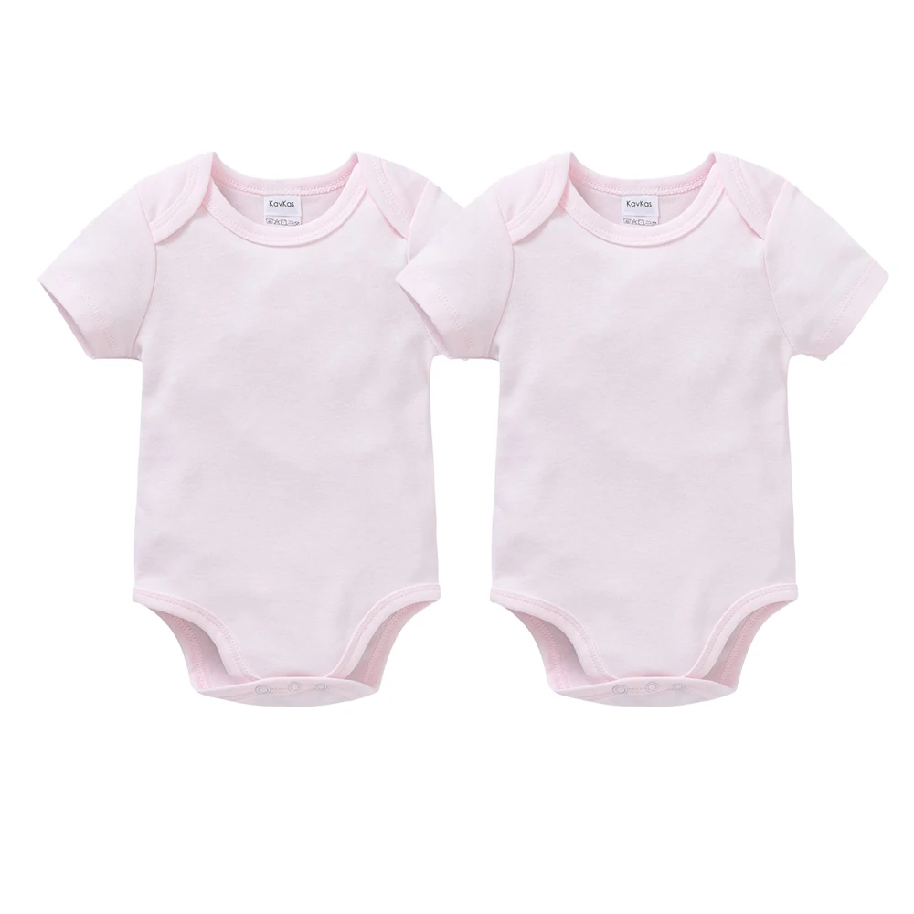 

2024 Short Sleeve Newborn Baby Clothes Unisex 100% Cotton Plain Pink Design Ropa Bebe Summer Jumpsuit Toddlers 0-24 Months