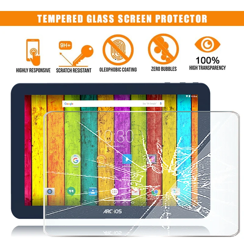 For ARCHOS 101e Neon Tablet Tempered Glass Screen Protector 9H Premium Scratch Resistant Anti-fingerprint Film Cover