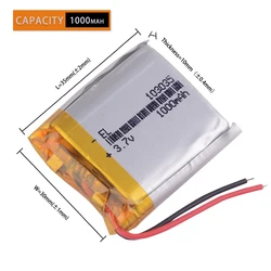 3.7V 1000mAh 103035 102835 103235 Rechargeable Lithium Li-ion Polymer Battery For Bluetooth Pen car dvr