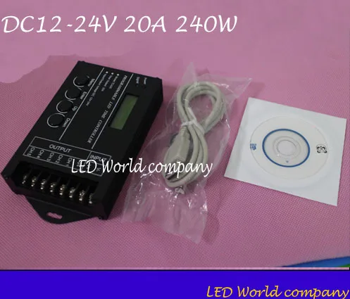 TC420 Time programmable RGB LED Controller DC12V-24V 5Channel LED Timing dimmer Total Output 20A Common Anode with USB Wire