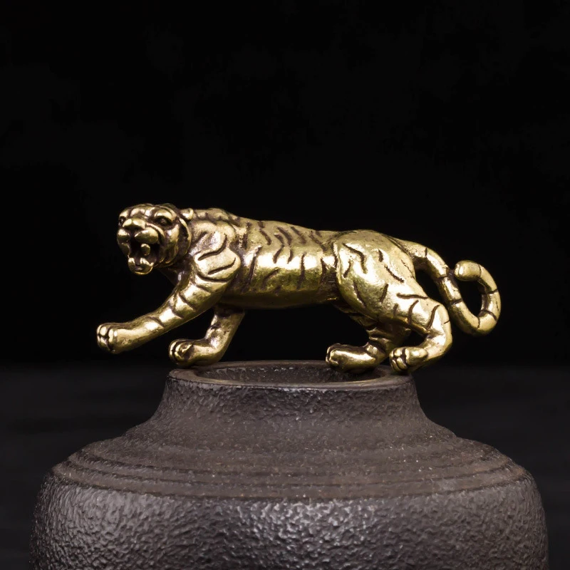 12 Brass Chinese Zodiac Lunar Year Tiger Figurines Dragon Rat Horse DIY Animal Fairy Home Decoration Miniature Ornaments