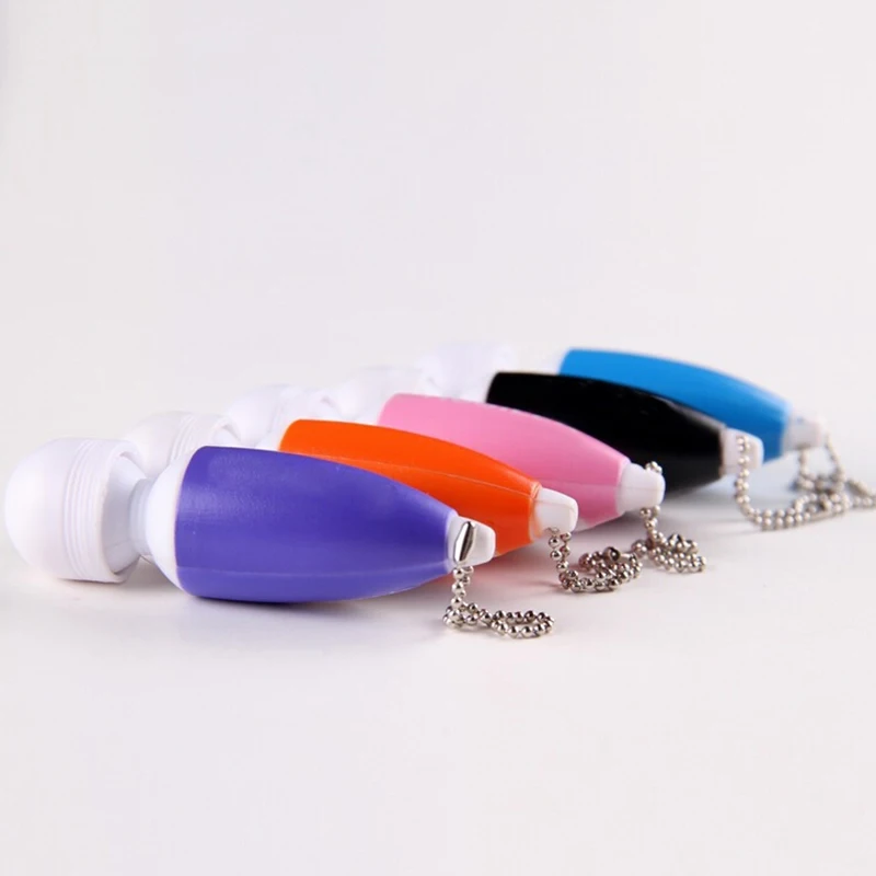 Portable Mini Massage Stick Tiny Stress Relief Electronic Key-Chain Ring Full Body Massager with Button ( Random Color )