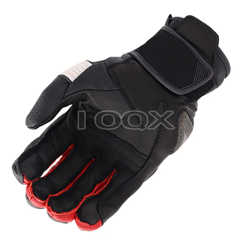 Free Shipping 2020 Moto Racing Motorcycle Gloves Hyperions Short Leather Motorbike Gloves Black Neon Red