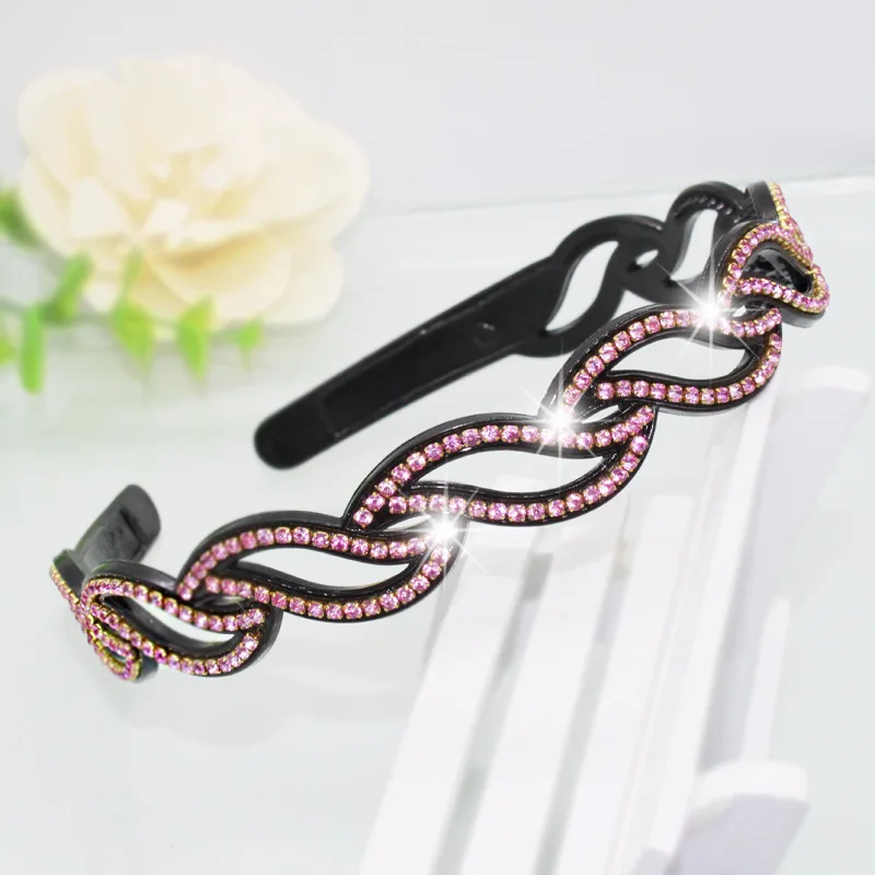 Nowa moda gorąca sprzedaży prostota luksusowa opaska z kryształkami Rhinestone opaska do włosów dla kobiet dziewczyna akcesoria do włosów nakrycia głowy