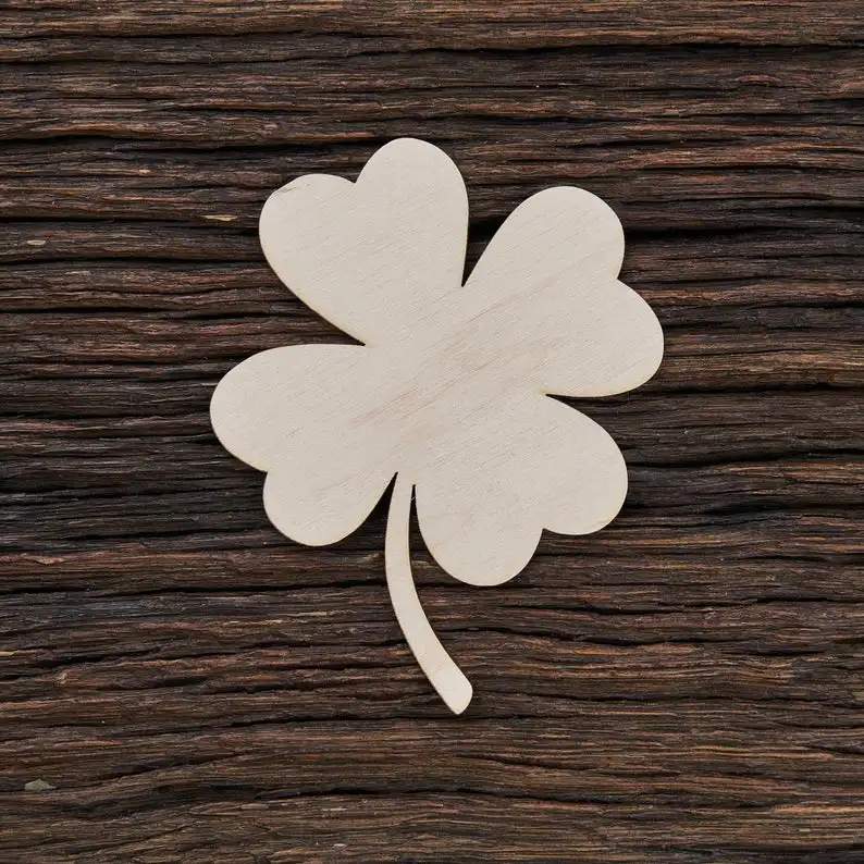 Wooden Four Leaf Clover for Crafts and Decoration - Laser Cut - Clover Shape - Lucky Clover - 4 Leaf Clover