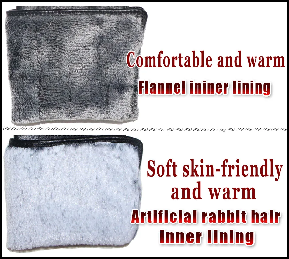 Leather gloves women's sheepskin flannel lining winter warmth high-grade black touch screen color leather gloves driving new