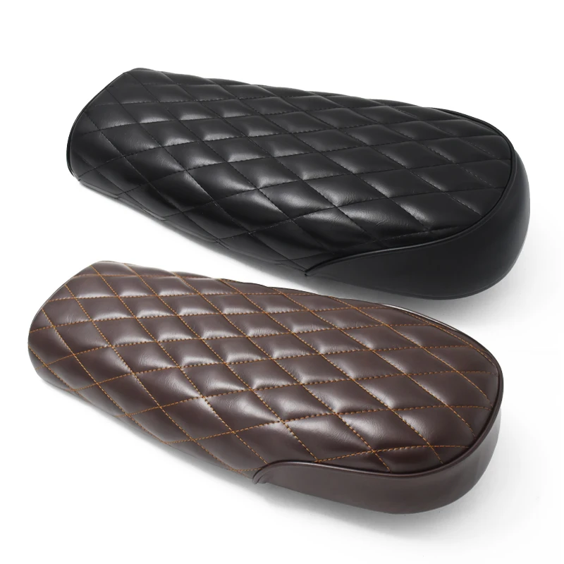 530MM Vintage Retro Motorcycle Cafe Racer Flat Seat Cushion Hump Saddle Black and Brown Color For CG125