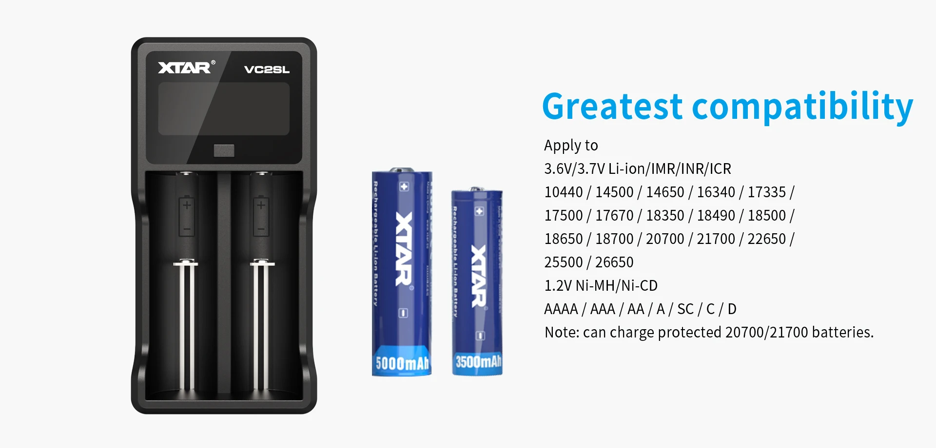 XTAR 18650 baterii ładowarka funkcja Powerbank rodzaj USB C ładowania akumulatory litowo-jonowe 21700 1.2V AAA AA ładowarka VC2SL