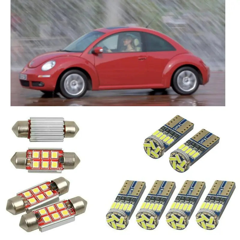 Interior led Car lights For Volkswagen new beetle 9c1 1c1 hatchback convertible 1Y7 car accessories License Plate Light 10pc