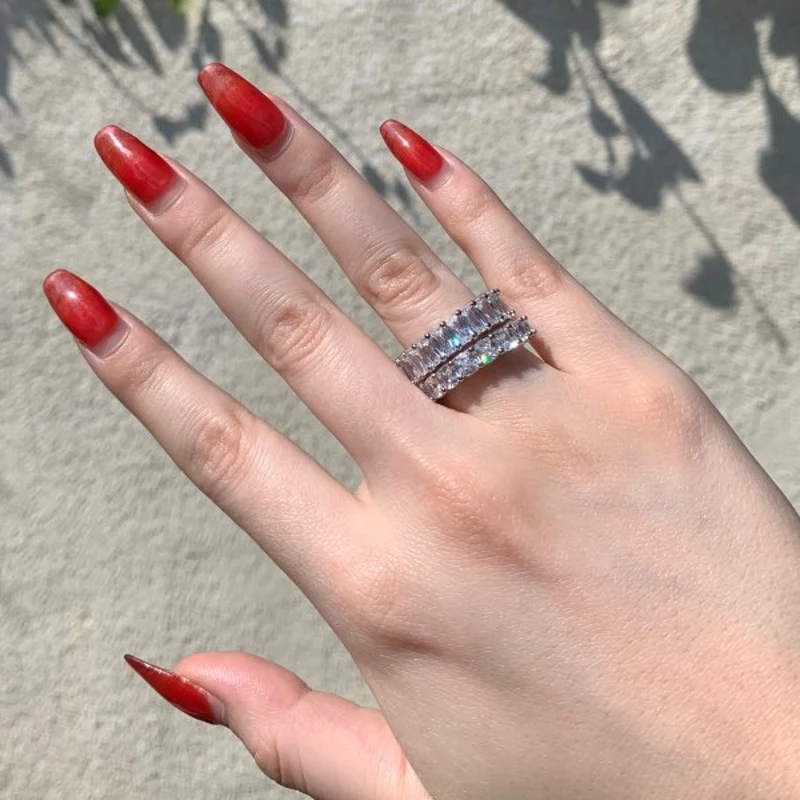 2020 New Promise Ring Real 925 Sterling Silver AAAAA Cz Stone Statement Party Wedding Band Rings for women Engagement Jewelry