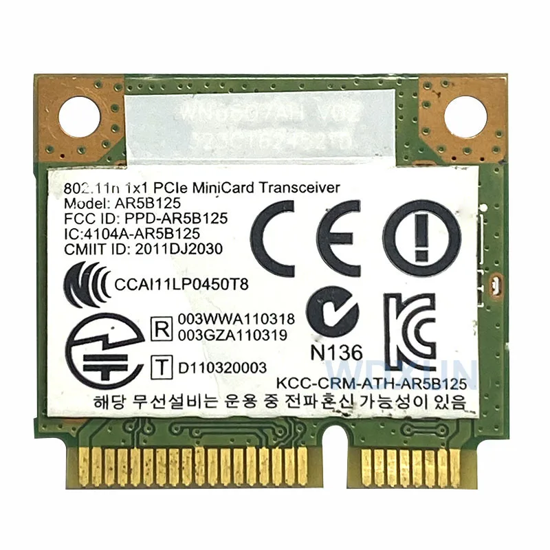 Atheros AR5B125 AR9485 half mini PCIE 2.4G wifi wireless network card 150Mpbs support AMD For DEll ASUS Samsung Acer laptop