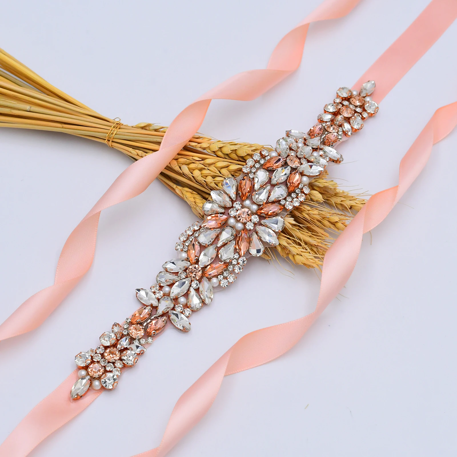 Cintura abito rosa Vintage cinture da sposa in oro rosa per cintura gioielli da donna cintura con strass cintura gioiello da sposa cinture da sera