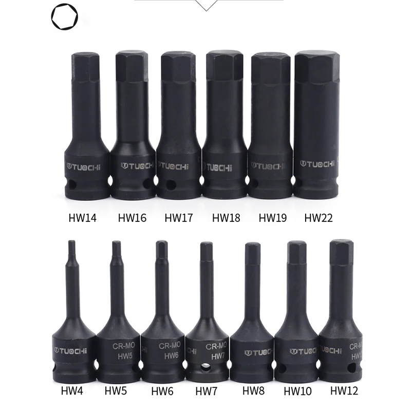 1/2inch Stick Auswirkungen Hex Bit Sockel Set Cr-MO Schraubendreher-bits Set H4-H22 Air Allen Schlüssel buchse Adapter für Ratsche Steckschlüssel
