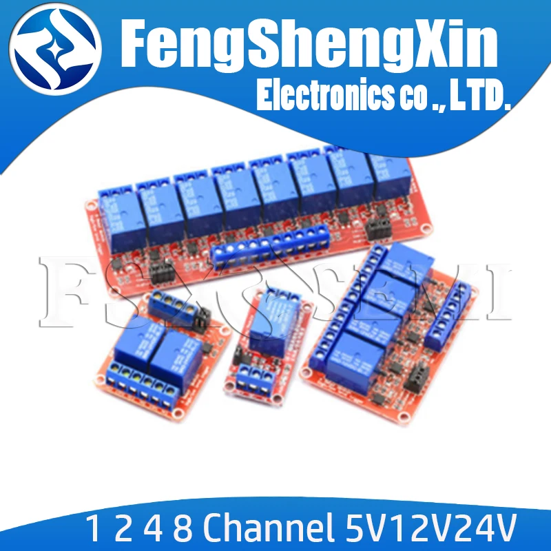 1 2 4 6 8 Channel 5V 12V 24V Relay Module Board Shield with Optocoupler Support High and Low Level Trigger for Arduino