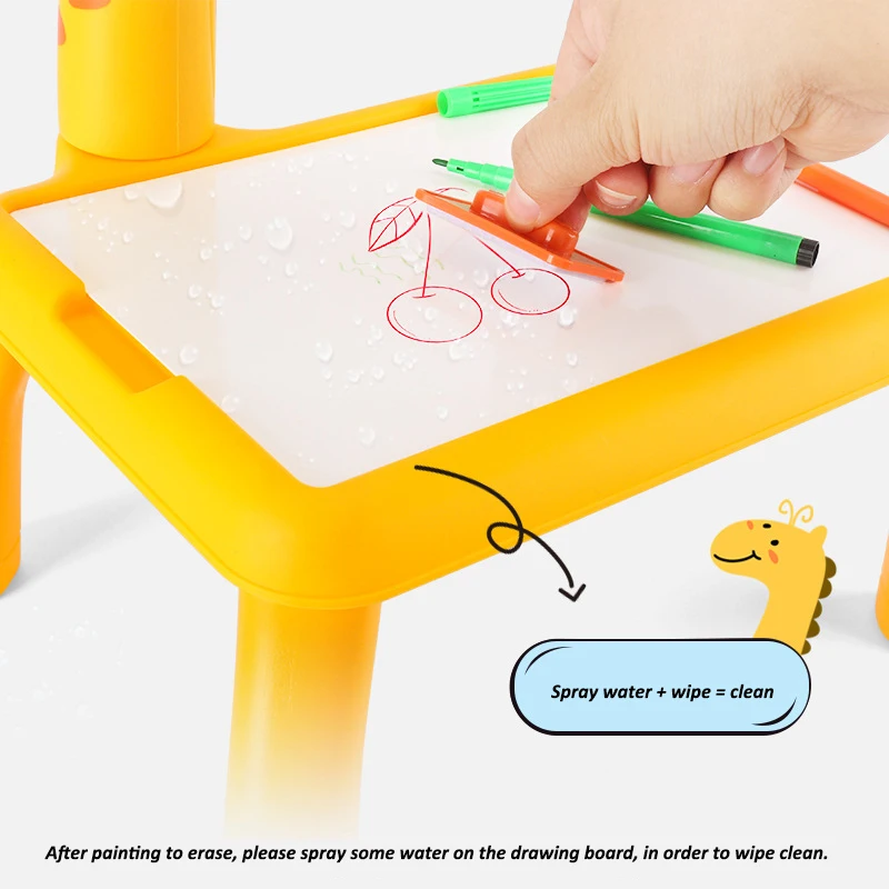 Mesa de dibujo de arte con proyector Led para niños, tablero de pintura para niños, manualidades artísticas de escritorio, herramientas de aprendizaje educativo, juguete para niña