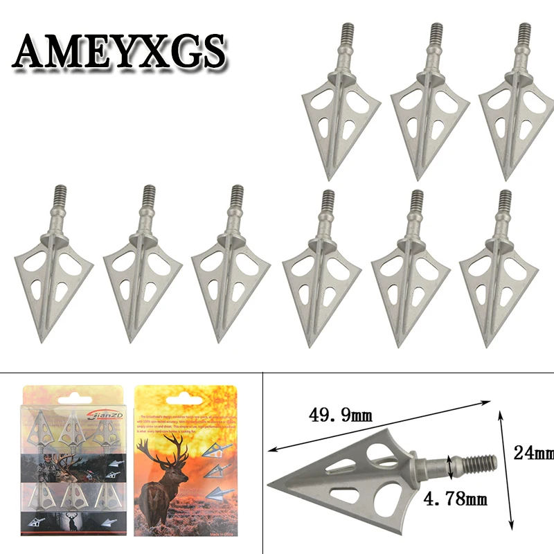 

6/12/24pcs Archery Three Broadhead Arrowheads Target Stainless Steel Points DIY Arrows Tool Camping Hunting Shooting Accessories