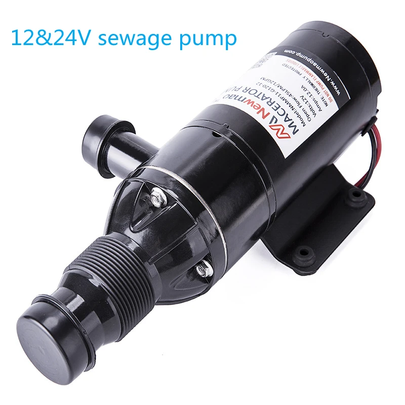 

12&24V Self-Priming RV Mount Macerator Waste Water Pump Used In Yacht Boat Marine Motorhome Trailer Camper Toilet Sewage Pump