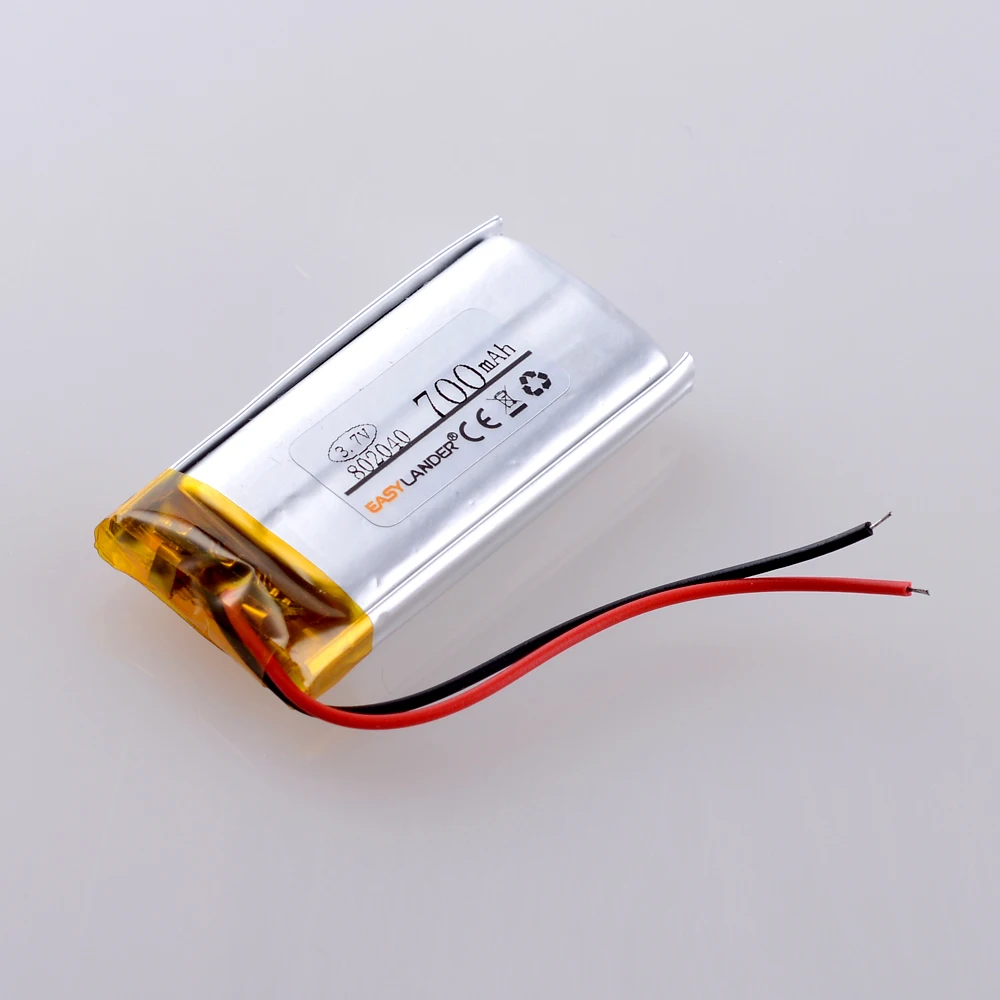 充電式リチウムイオンポリマー電池,082040バッテリー,3.7v,700mah,802040, 1セットあたり10個