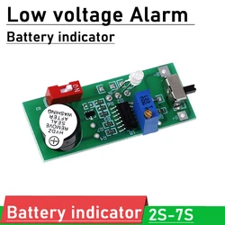 Indicatore batteria 2S 3S 4s 5s 6S 7S batteria al litio allarme a bassa tensione display a LED 6.5-30V Li-ion regolabile Lifepo4 7.4V 12V 24V