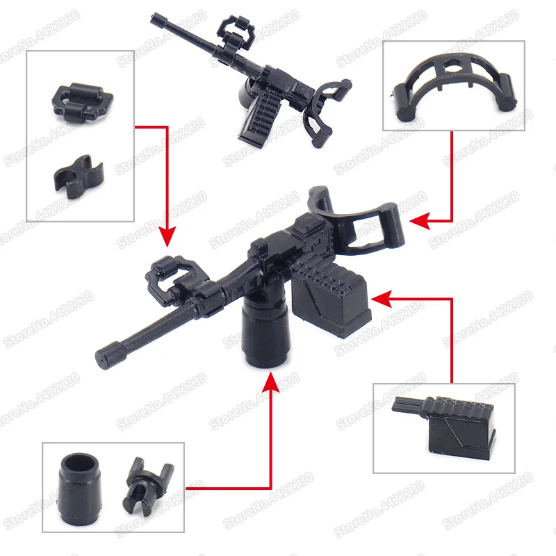 Military M2 Guns Figures Weapons Army WW2 Building Block Soldier Battlefield Diy Model Moc Child Christmas Gift Educational Toys