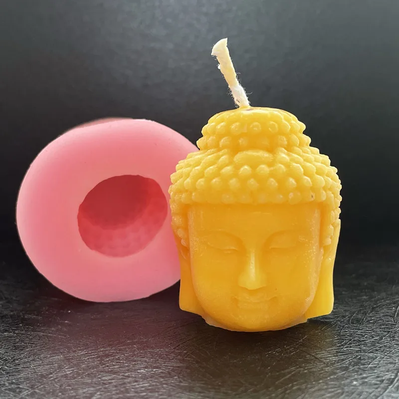 Mini 3D Buddha Head Design Silicone Soap Mold Candle Wax Molds Candle Maker Gypsum Resin Crafts Clay Molds Silicone Mould