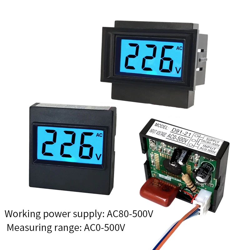 Mini AC80-300V AC โวลต์มิเตอร์ดิจิตอล AC0-500V แรงดันไฟฟ้า Regulator จอแสดงผล LCD เครื่องมือวัด