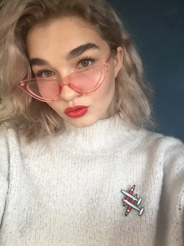 2022 okulary przeciwsłoneczne kocie oczy Retro damskie okulary okulary przeciwsłoneczne przezroczysty różowy Streetwear trendy moda damska Glasse UV400 — zdjęcie 5