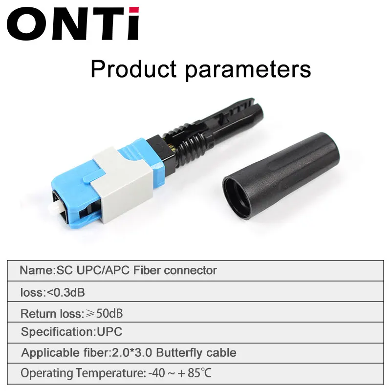 Imagem -06 - Onti Mais Novo 50200 Pcs sc Upc Apc Single-mode Conector de Fibra Óptica Rápida Ftth Conector Frio Ferramenta Adaptador de Montagem de Campo