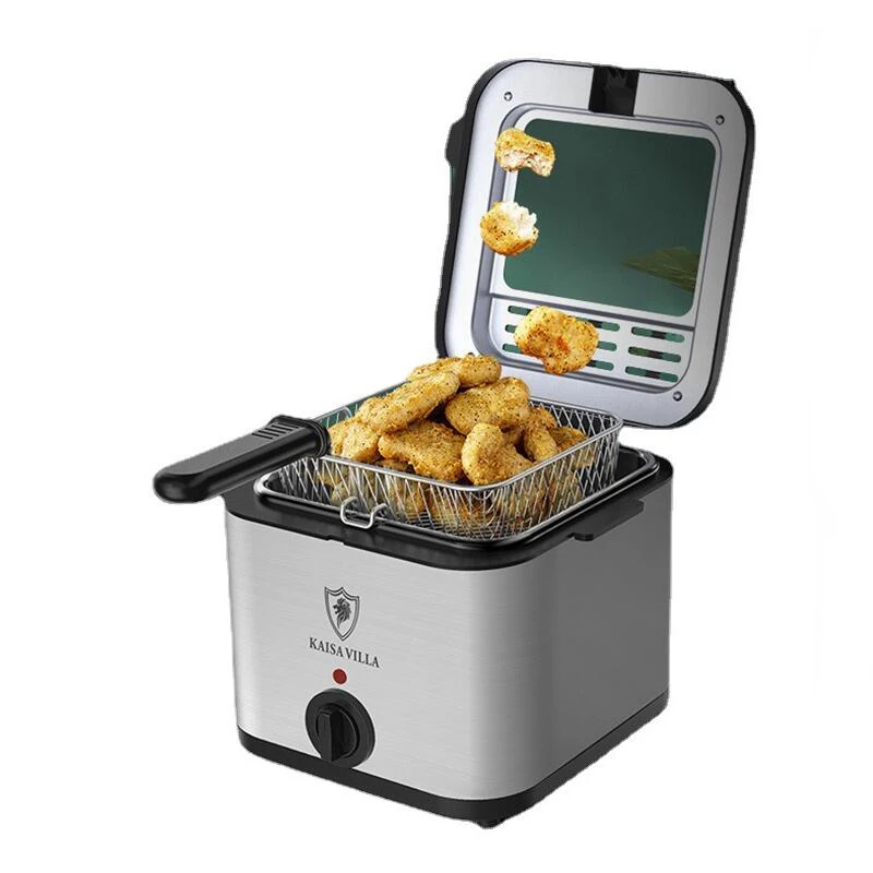 

2.5L Electric Fryer Deep Fryer Home French Fries Chicken Leg Chicken Wings Stainless Steel Separate Skewers